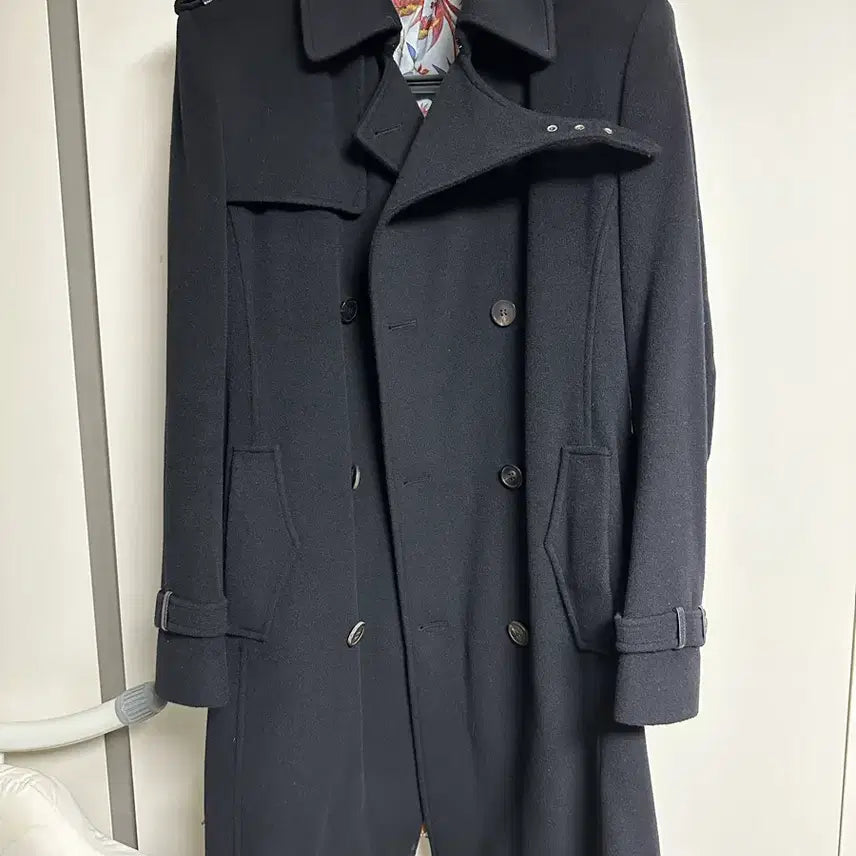 [BUNJANG] Christian Lacroix Homme Cashmere Blend Double Coat (Black, Size 48) / 크리스찬 라크르와 옴므 캐시미어 혼방 더블 코트 (블랙 / 48사이즈)