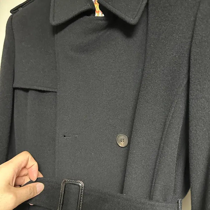 [BUNJANG] Christian Lacroix Homme Cashmere Blend Double Coat (Black, Size 48) / 크리스찬 라크르와 옴므 캐시미어 혼방 더블 코트 (블랙 / 48사이즈)