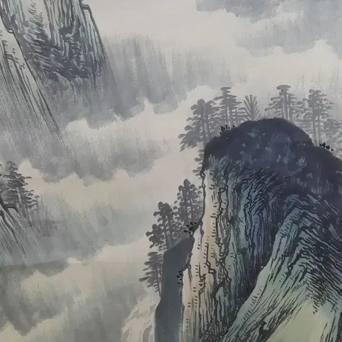 [BUNJANG] Zhang Daqian Landscape Painting Hanging Scroll Antique Collectible / 장대천 심곡청천도 산수화 그림 고화 족자 골동품 미술품 수집품