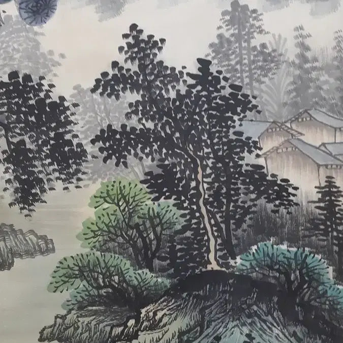 [BUNJANG] Zhang Daqian Landscape Painting Hanging Scroll Antique Collectible / 장대천 심곡청천도 산수화 그림 고화 족자 골동품 미술품 수집품