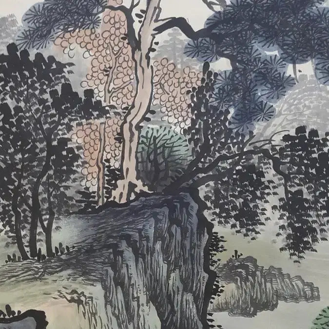 [BUNJANG] Zhang Daqian Landscape Painting Hanging Scroll Antique Collectible / 장대천 심곡청천도 산수화 그림 고화 족자 골동품 미술품 수집품