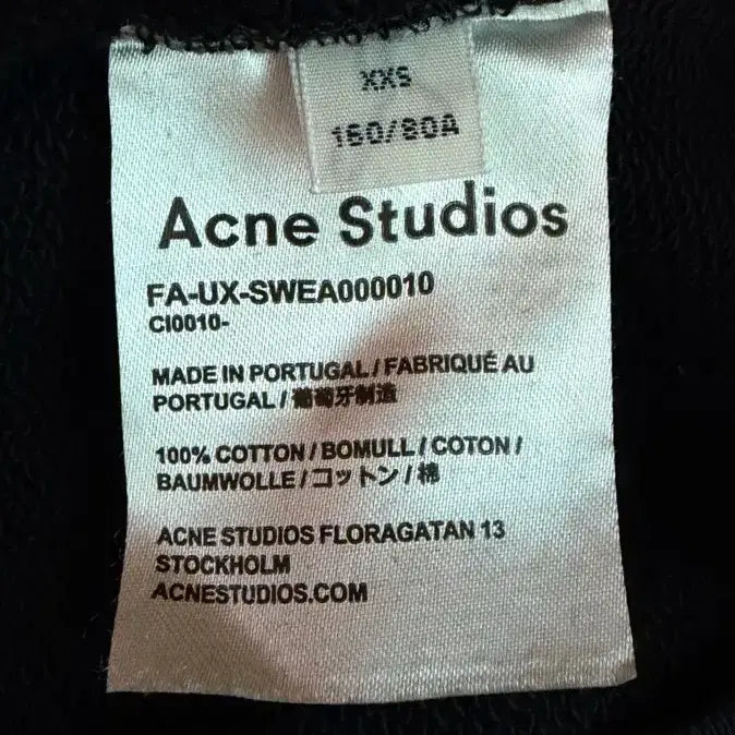 [BUNJANG] Acne Studios XXS Black Sweatshirt / 아크네스튜디오 맨투맨