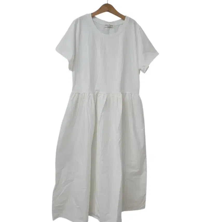 [BUNJANG] Ann Story White Short Sleeve Long Dress / 화이트 반팔 롱 원피스
