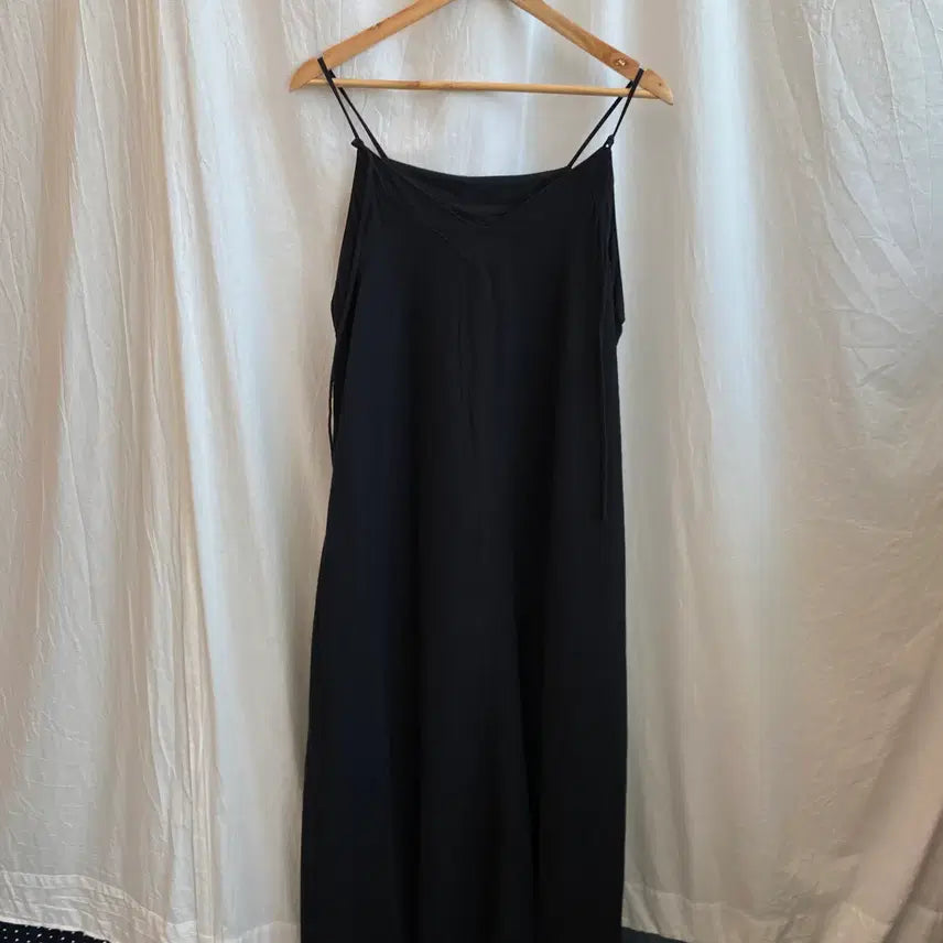 [BUNJANG] Cotton Black Long Dress (One Size) / 코튼 블랙 롱원피스(F)