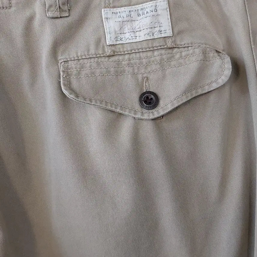 [BUNJANG] Polo Ralph Lauren 90s Vintage Patch Cargo Pants / 폴로랄프로렌 90s빈티지 36/38 아플리케패치 반카고 팬츠. BG.