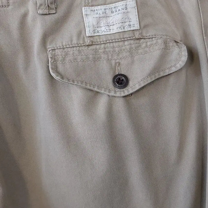 [BUNJANG] Polo Ralph Lauren 90s Vintage Patch Cargo Pants / 폴로랄프로렌 90s빈티지 36/38 아플리케패치 반카고 팬츠. BG.