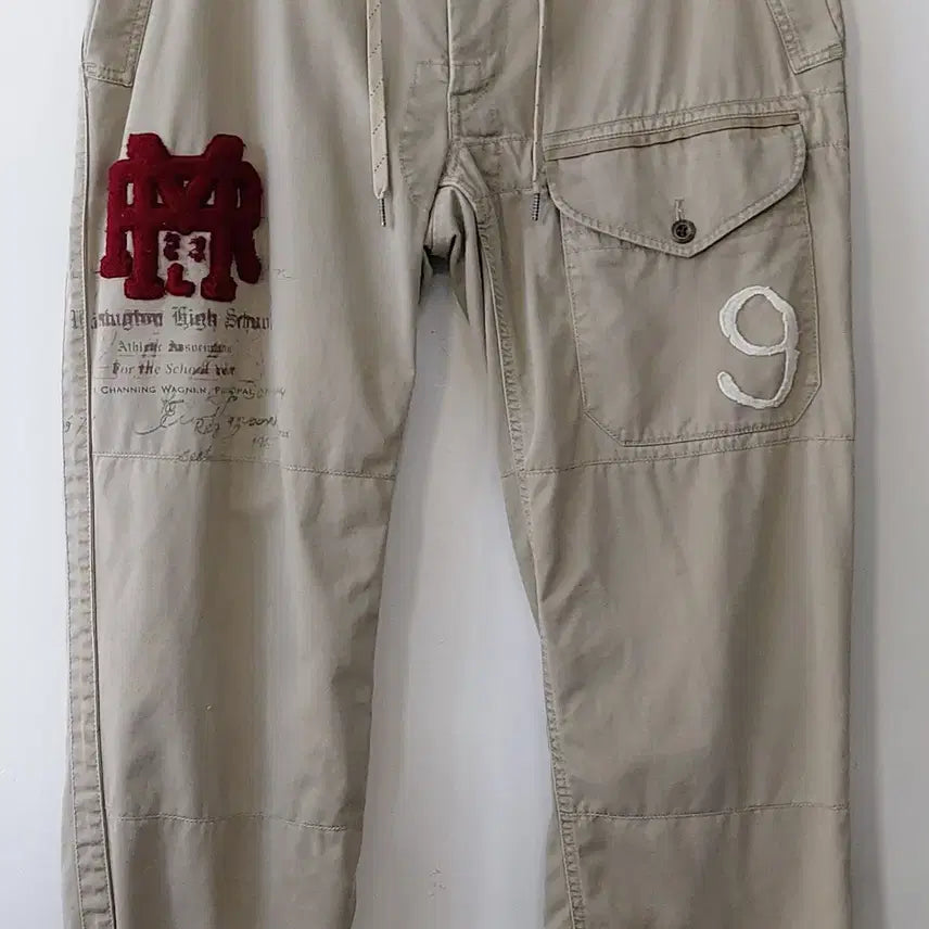 [BUNJANG] Polo Ralph Lauren 90s Vintage Patch Cargo Pants / 폴로랄프로렌 90s빈티지 36/38 아플리케패치 반카고 팬츠. BG.