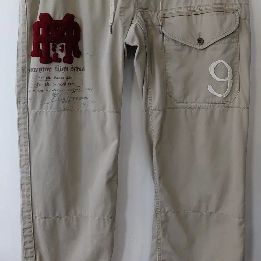 [BUNJANG] Polo Ralph Lauren 90s Vintage Patch Cargo Pants / 폴로랄프로렌 90s빈티지 36/38 아플리케패치 반카고 팬츠. BG.