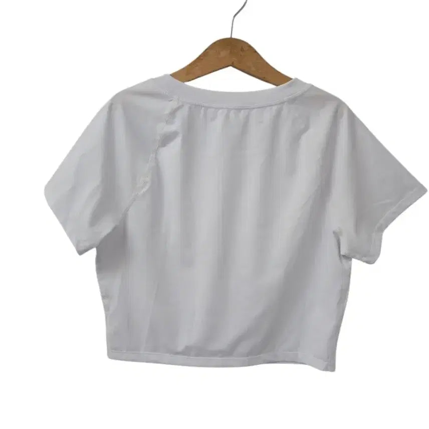 [BUNJANG] URVITY Cropped Short Sleeve T-Shirt White/Gray / 크롭 반팔 티셔츠 흰색/회색