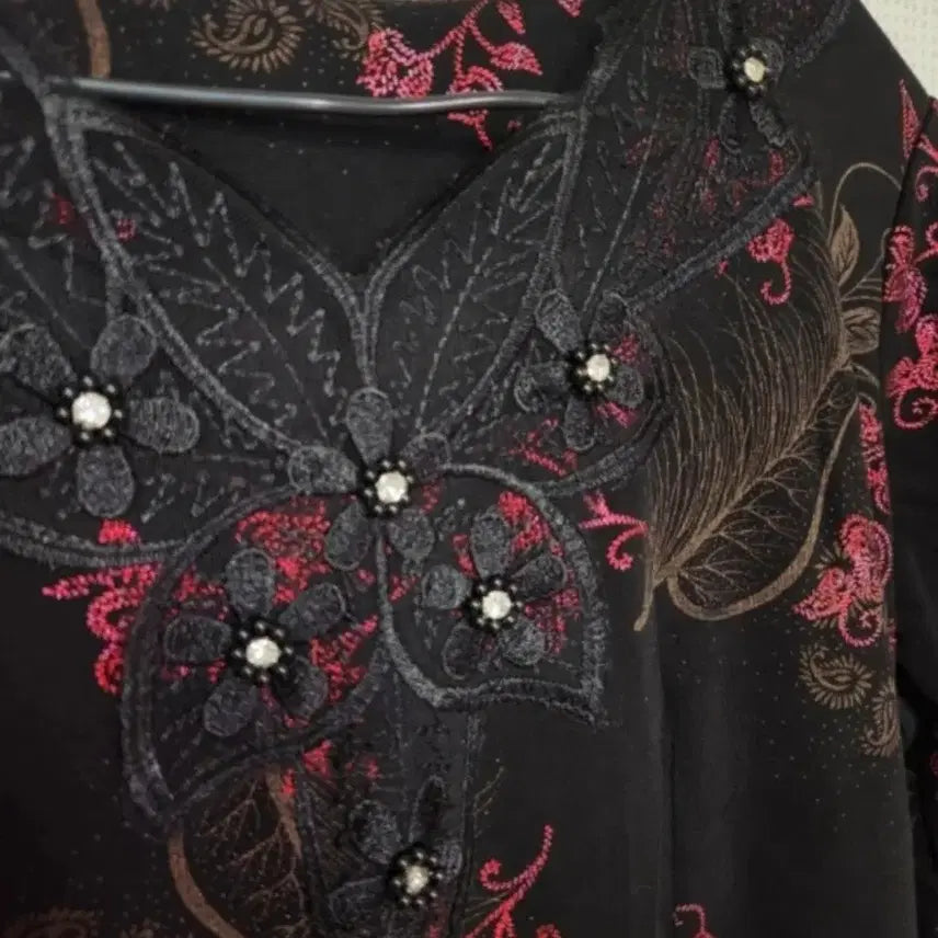 [BUNJANG] Black Floral Pattern Dress / 블랙 플라워 패턴 원피스