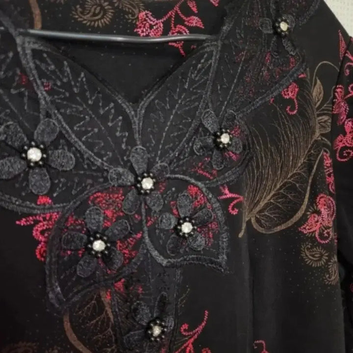 [BUNJANG] Black Floral Pattern Dress / 블랙 플라워 패턴 원피스