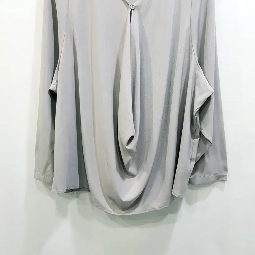 [SOLD OUT] 빈티지 브이넥 루즈핏 박시 오피스룩 긴팔 롱 블라우스 여F Q298