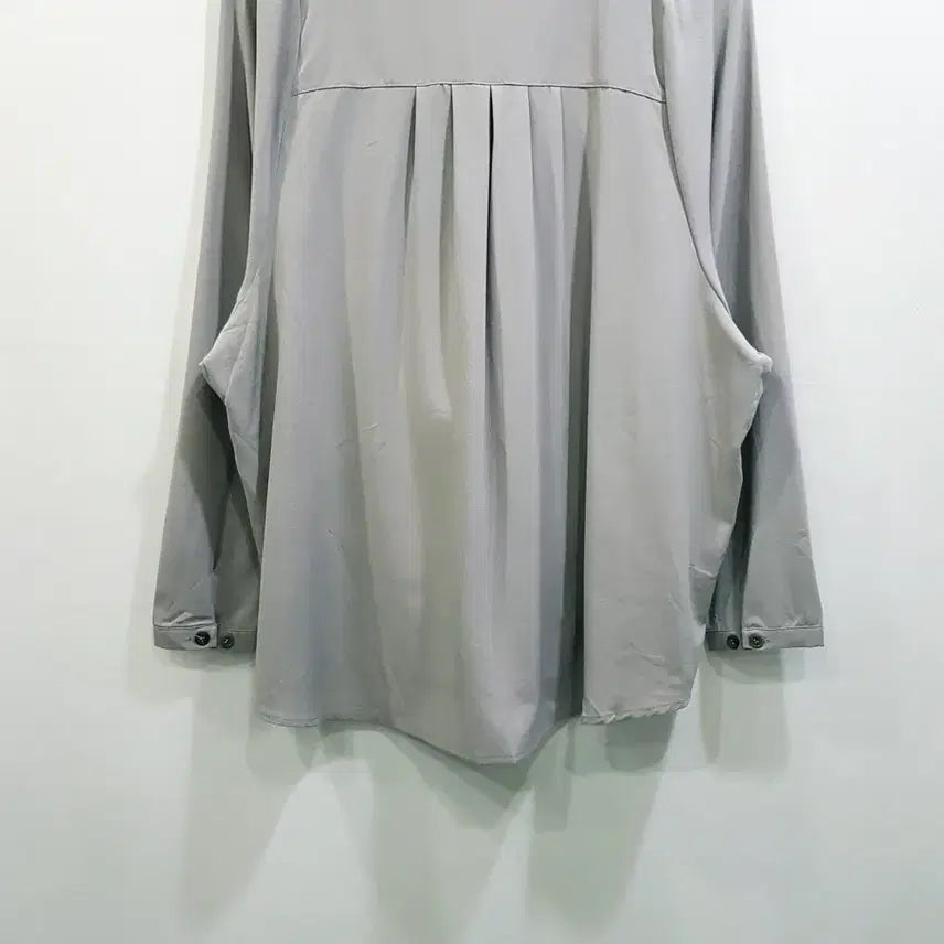 [SOLD OUT] 빈티지 브이넥 루즈핏 박시 오피스룩 긴팔 롱 블라우스 여F Q298