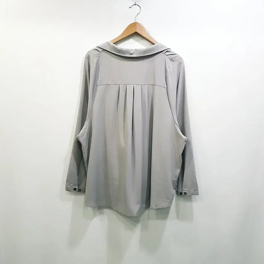 [SOLD OUT] 빈티지 브이넥 루즈핏 박시 오피스룩 긴팔 롱 블라우스 여F Q298