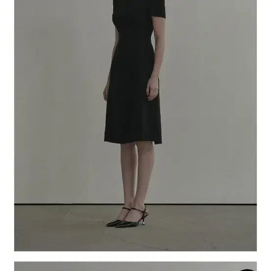 [BUNJANG] Mausoleum Half-Neck Black Midi Dress / 마우솔레움 하프넥 블랙 미디드레스 m
