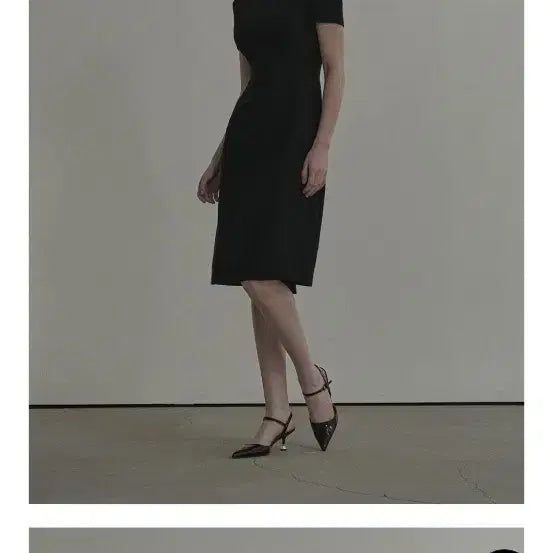 [BUNJANG] Mausoleum Half-Neck Black Midi Dress / 마우솔레움 하프넥 블랙 미디드레스 m