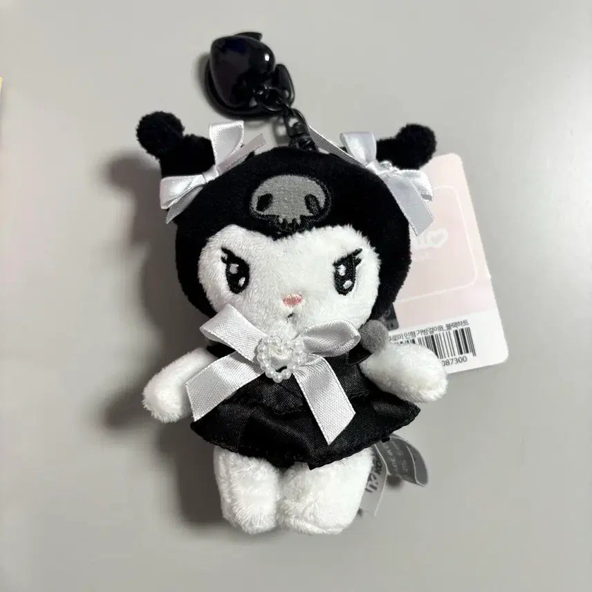 [BUNJANG] Sanrio Kuromi Black Heart Plush Keychain / [B제품 반값할인] 정품 쿠로미 블랙하트 봉제인형 키링
