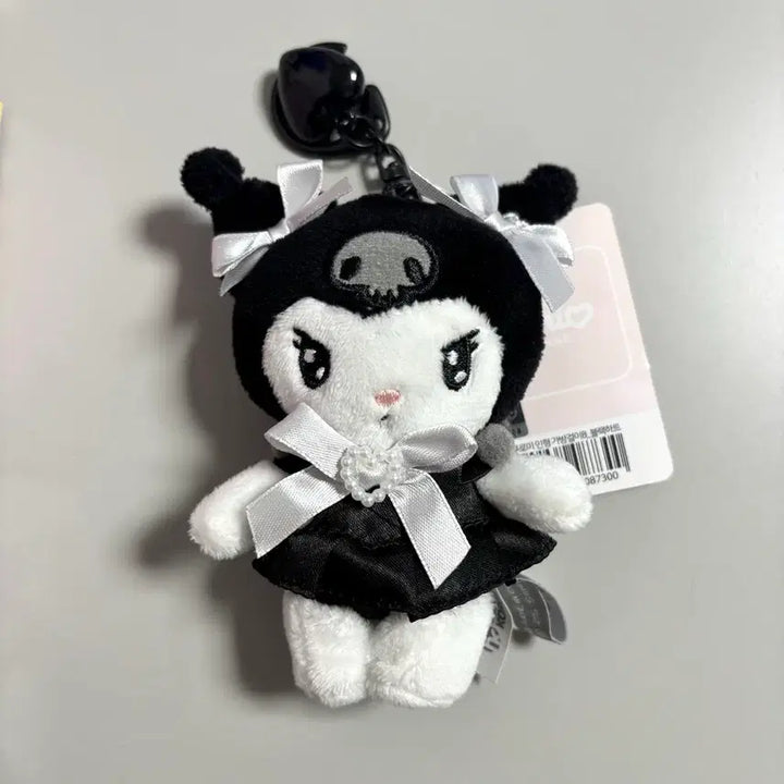 [BUNJANG] Sanrio Kuromi Black Heart Plush Keychain / [B제품 반값할인] 정품 쿠로미 블랙하트 봉제인형 키링