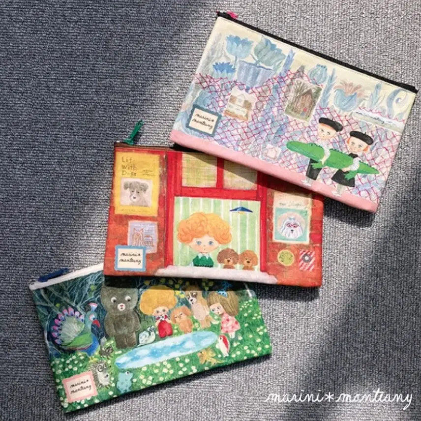 [BUNJANG] ECUTE MM Border Pen Pouch / 에꾸뜨 MM 펜파우치 83238 보더