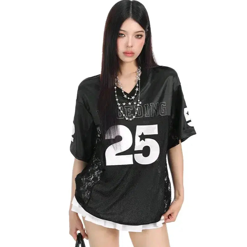 [BUNJANG] Glossy Y2K Boxy T-Shirt / [2컬러] 글로시 박스티셔츠 y2k 반팔티 박스티 반팔티셔츠 매쉬 메쉬