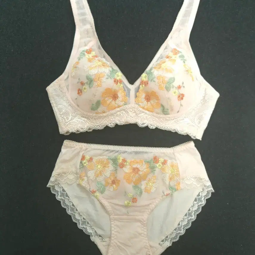 [BUNJANG] Asidamiwa Floral Embroidered Bra and Panty Set / 75B.아시다미와 플라워 자수 브라팬티 5세트  35,000원