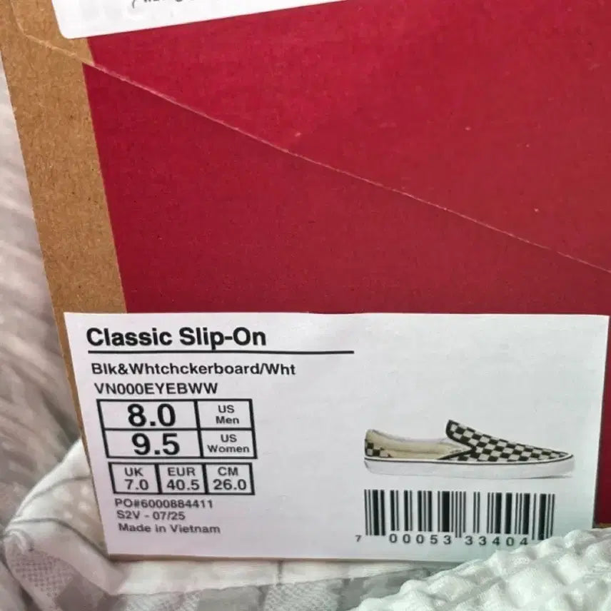 [BUNJANG] Vans Classic Slip-On Checkerboard 260 Shoes / 반스 클래식 슬립온 체커보드 260