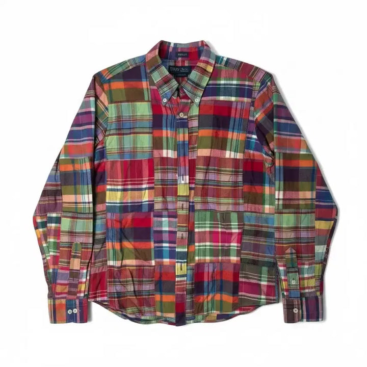 [BUNJANG] Polo Ralph Lauren Madras Patchwork Check Shirt / [6/85~95] 폴로 랄프로렌 마드라스 패치워크 체크 셔츠 멀티