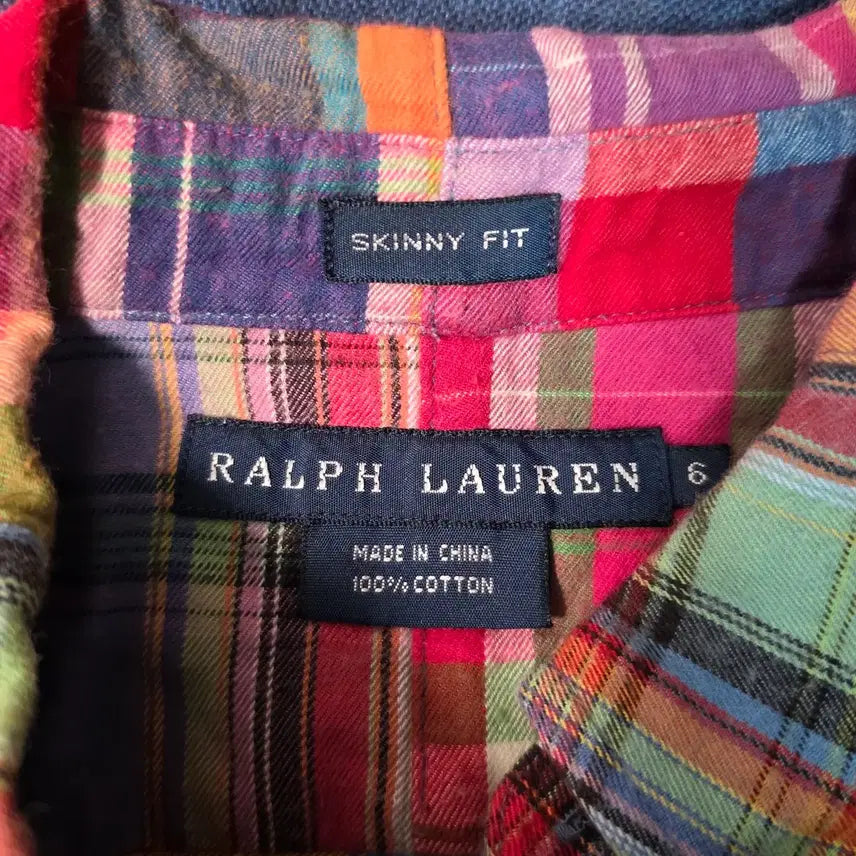 [BUNJANG] Polo Ralph Lauren Madras Patchwork Check Shirt / [6/85~95] 폴로 랄프로렌 마드라스 패치워크 체크 셔츠 멀티