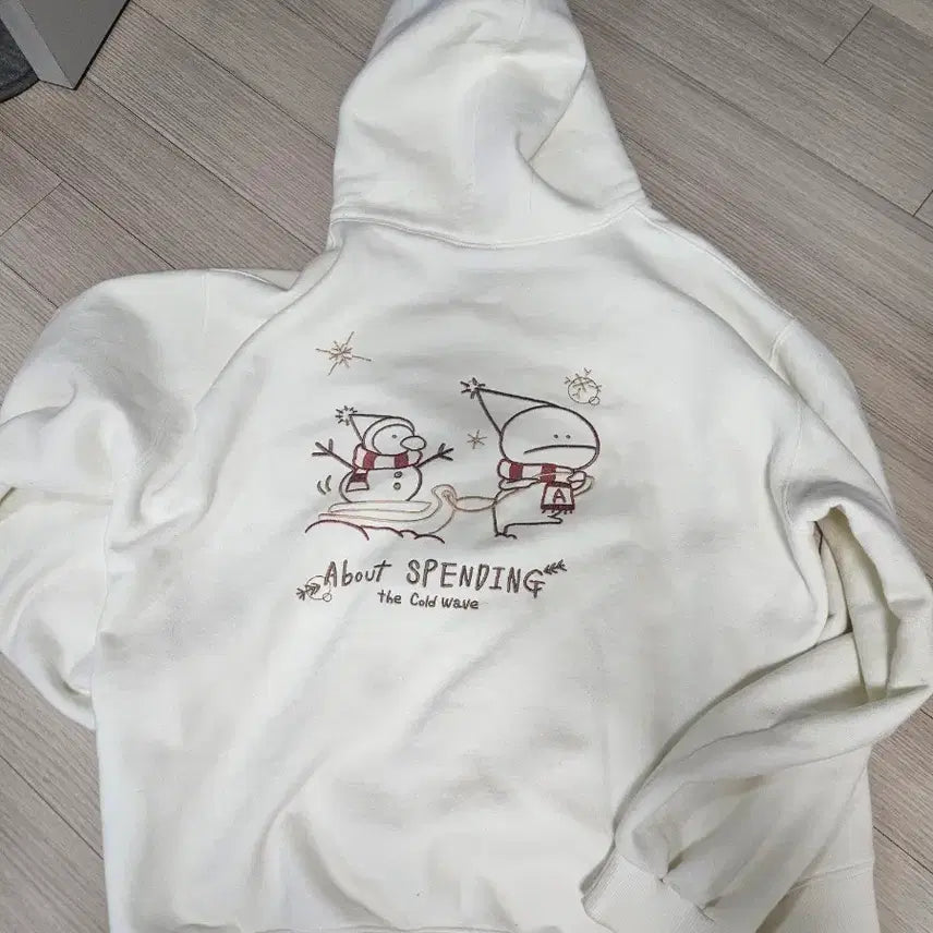 [SOLD OUT] 꼼파뇨 후드집업 Winter Hoooly 자수 후드 크림