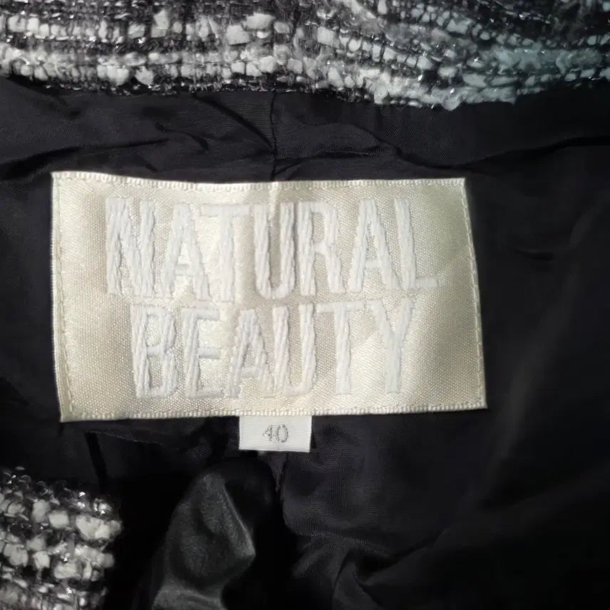 [BUNJANG] Vintage Natural Beauty Tweed Jacket Black/White / [40/55~66] 일본 빈티지 네츄럴뷰티 트위드 자켓 블랙/화이트