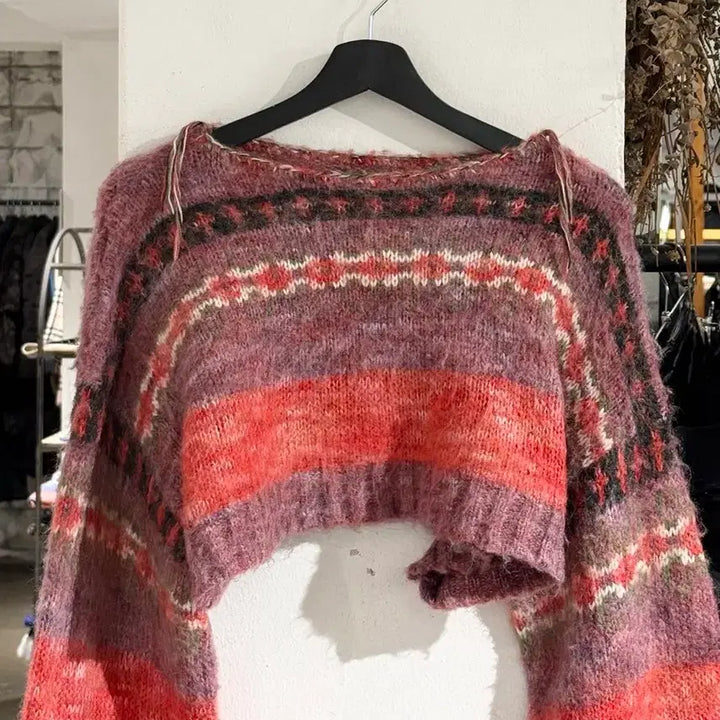 [BUNJANG] Perverse Multi-Color Blend Border Knit / 퍼버즈 멀티컬러 블렌드 보더 니트