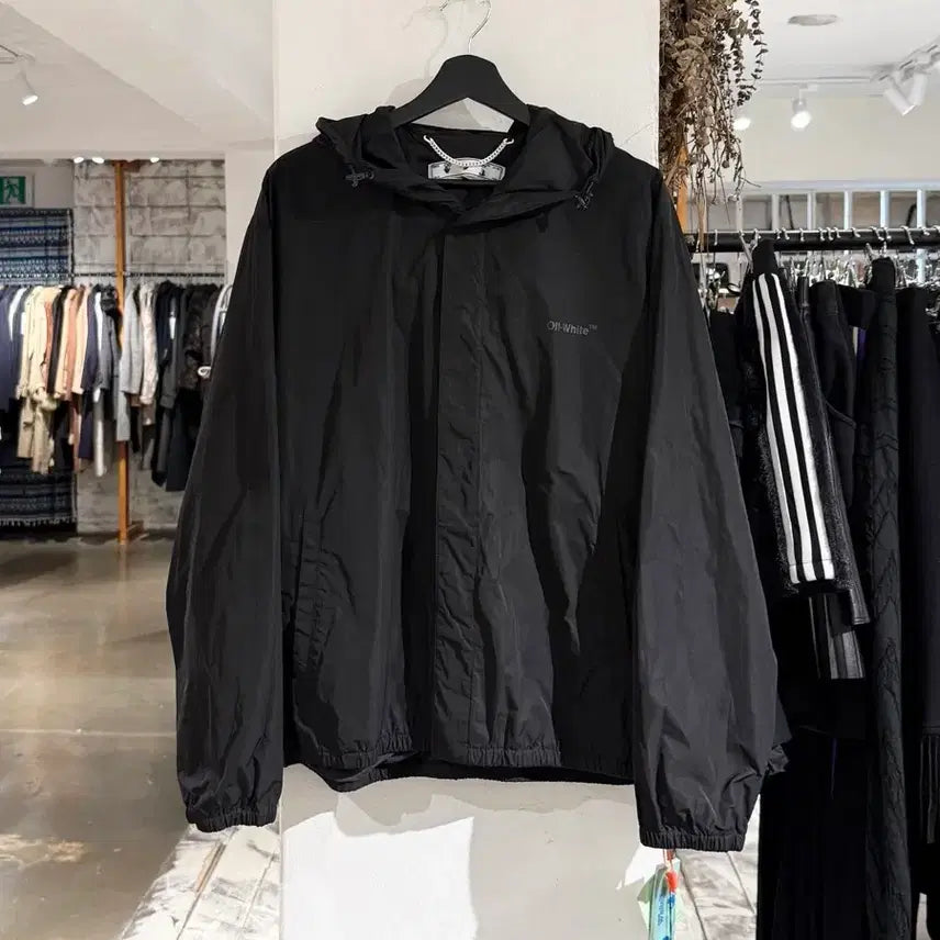 [BUNJANG] Off-White Diag Tab Windbreaker Jacket / 오프화이트 22fw 블랙 디아그 탭 윈드 브레이커 자켓