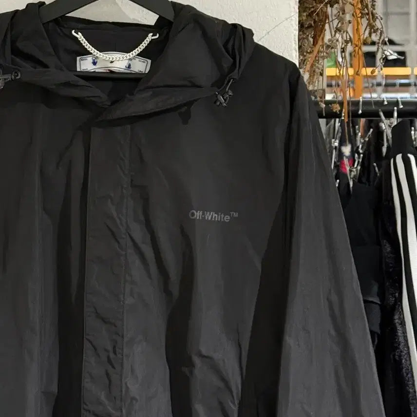 [BUNJANG] Off-White Diag Tab Windbreaker Jacket / 오프화이트 22fw 블랙 디아그 탭 윈드 브레이커 자켓