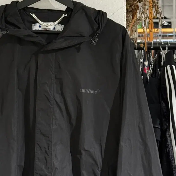 [BUNJANG] Off-White Diag Tab Windbreaker Jacket / 오프화이트 22fw 블랙 디아그 탭 윈드 브레이커 자켓