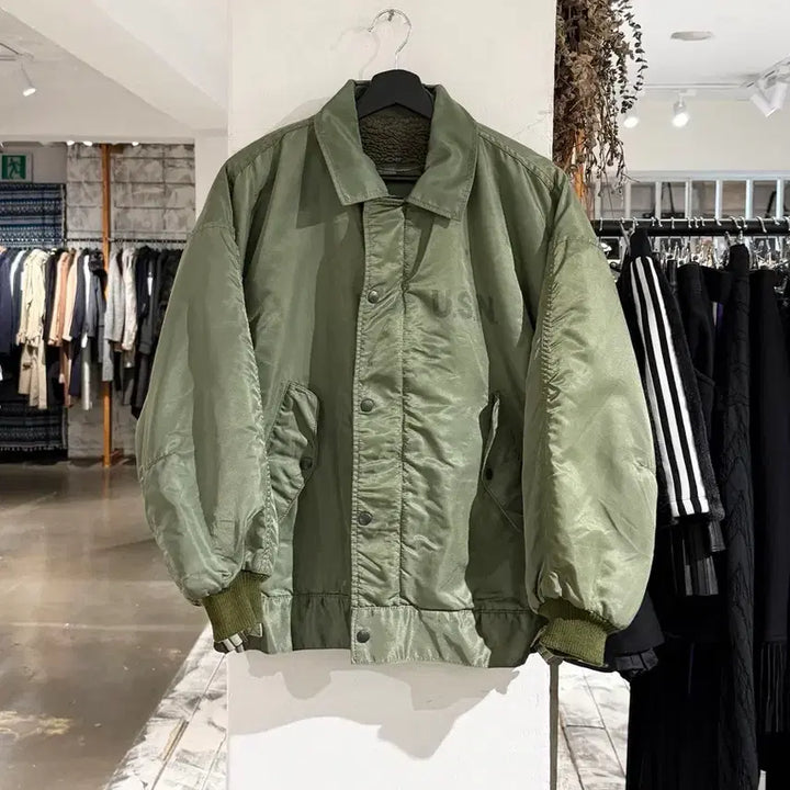 [BUNJANG] U.S. Navy Khaki Lightweight Flight Jacket / U.S.NAVY 카키 라이트웨이트 플라이트 자켓