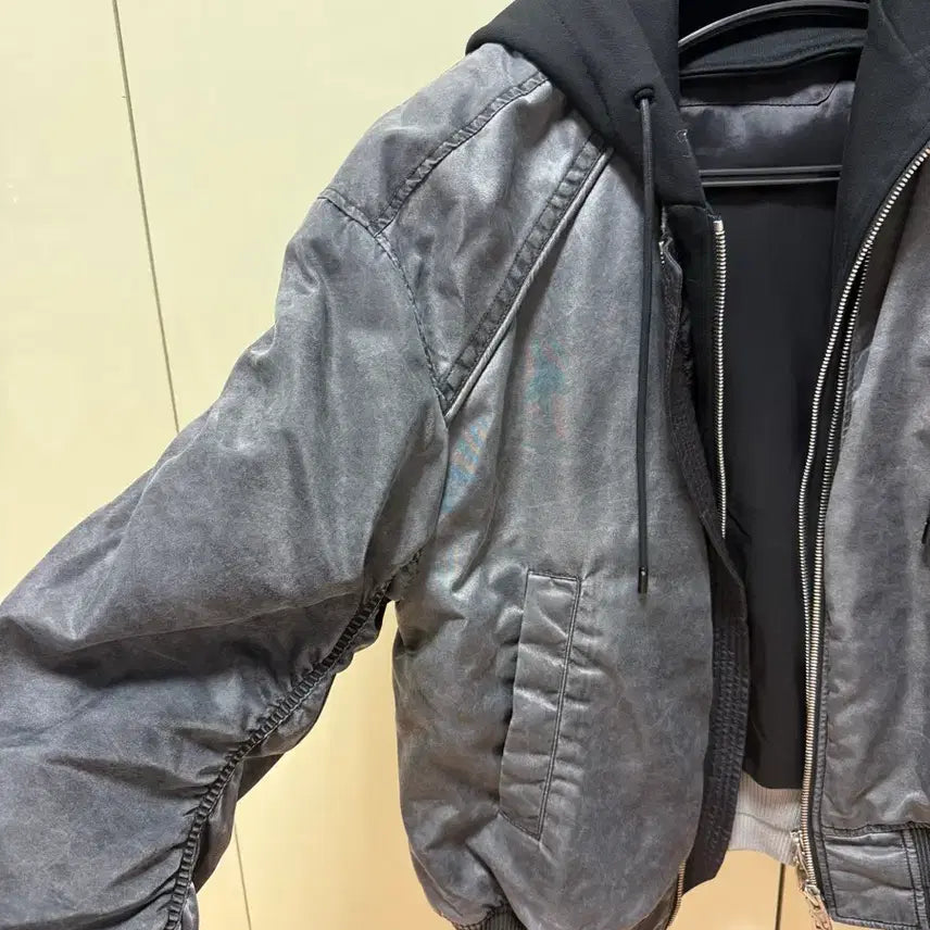 [BUNJANG] Juun.J Washed Hooded MA-1 Jacket 36 / 준지 워싱 후드 MA-1 마원 자켓 36