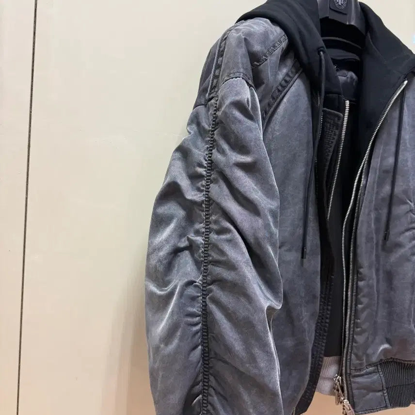 [BUNJANG] Juun.J Washed Hooded MA-1 Jacket 36 / 준지 워싱 후드 MA-1 마원 자켓 36