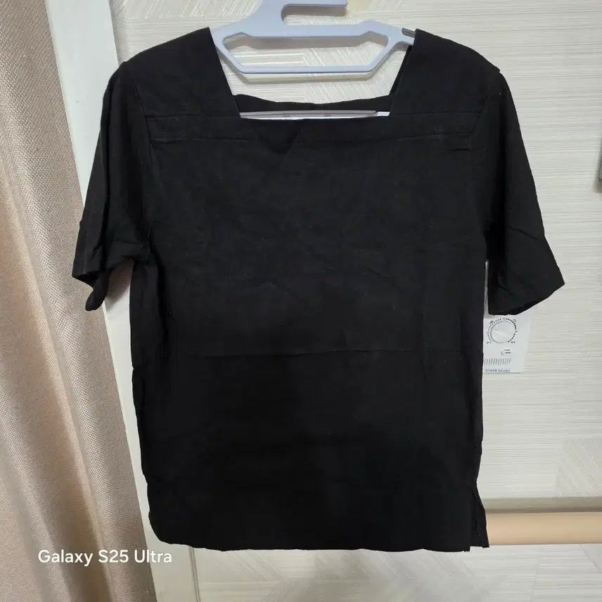 [SOLD OUT] 면 스퀘어넥 반팔 티셔츠 블랙 55  새제품 반값택배