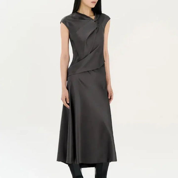 [BUNJANG] Theory Twist Satin Long Dress / Theory 트위스트 새틴 롱 원피스