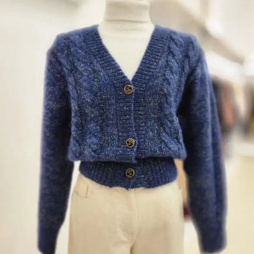 [SOLD OUT] 잇미샤 글리터 케이블 가디건 55
