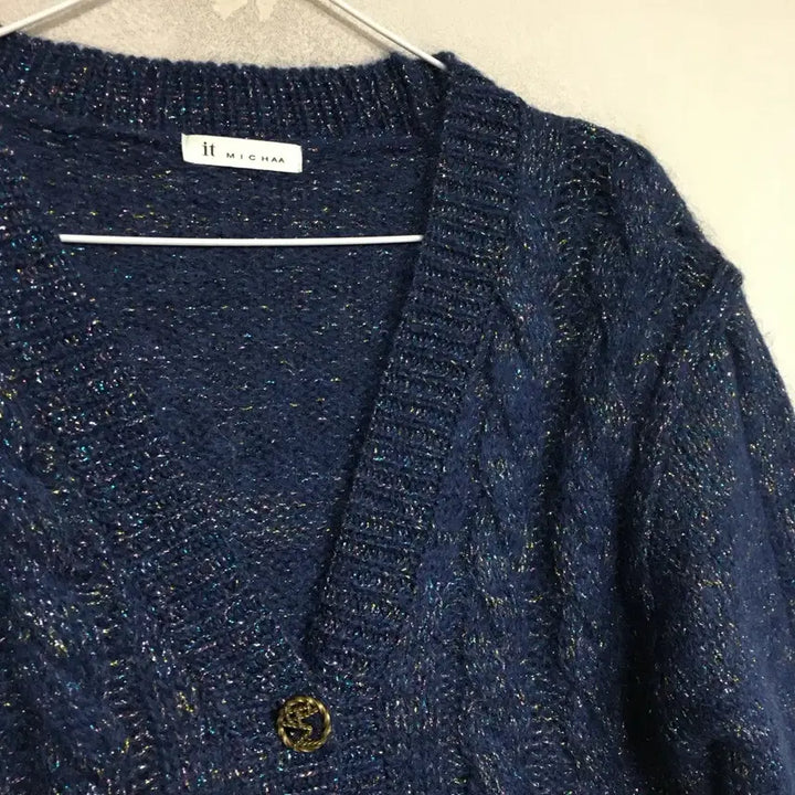 [SOLD OUT] 잇미샤 글리터 케이블 가디건 55