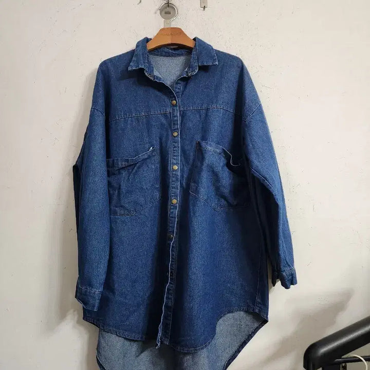 [BUNJANG] Long Denim Shirt Dress / 롱 데님 셔츠 원피스 청남방