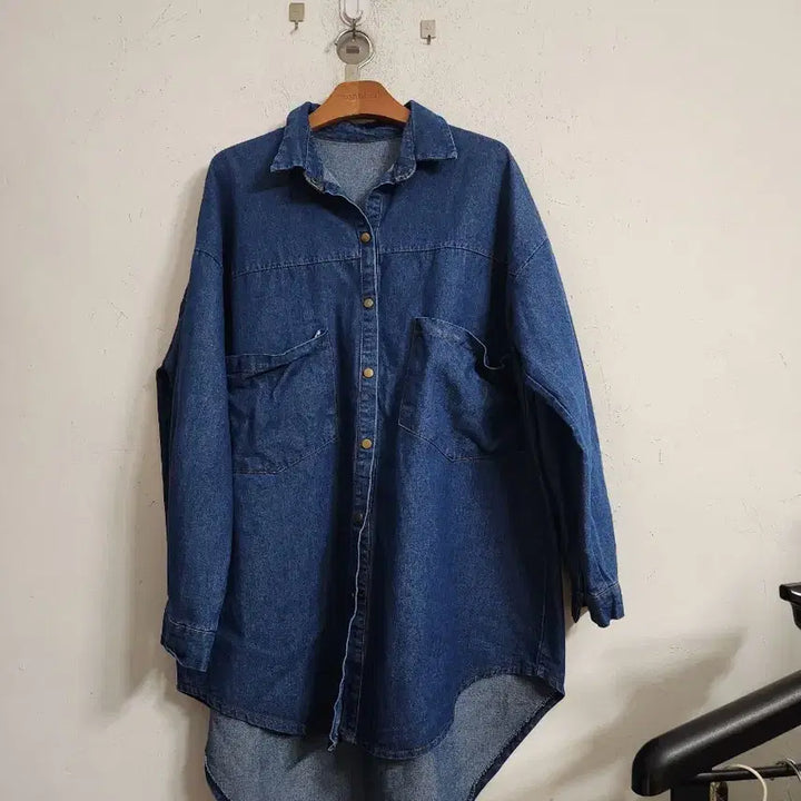 [BUNJANG] Long Denim Shirt Dress / 롱 데님 셔츠 원피스 청남방