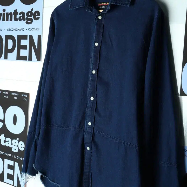 [BUNJANG] 8 Seconds GD Denim Shirt / (S-M) 에잇세컨즈 셔츠 남방 청남방 데님 지드래곤 협업-17F9B