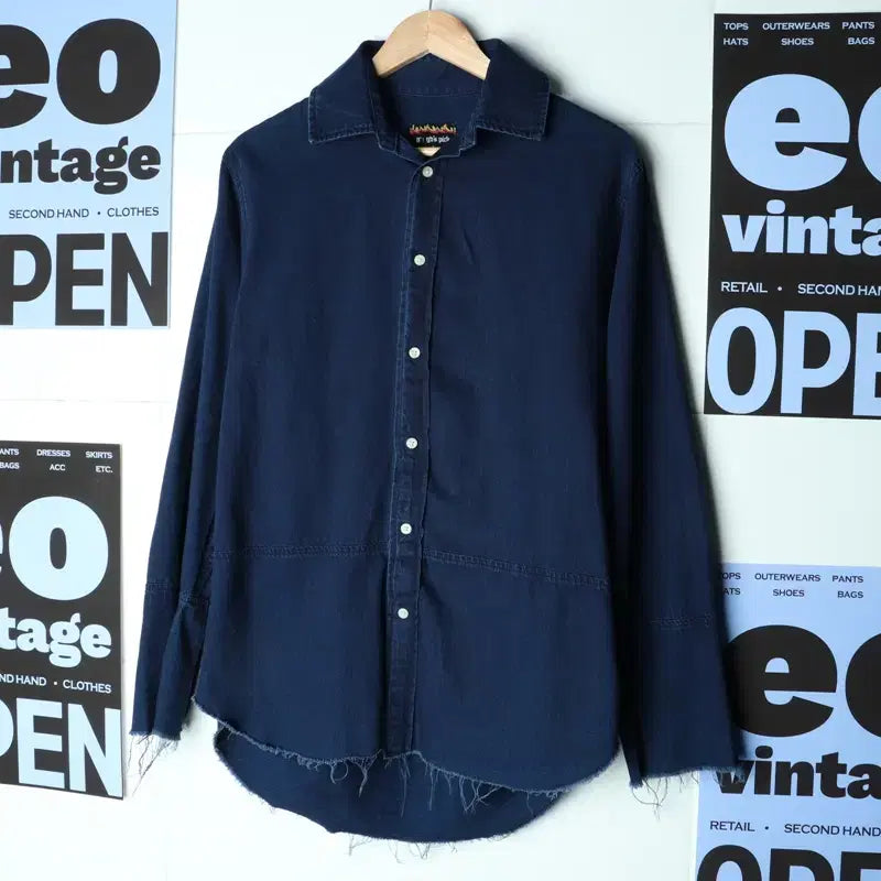 [BUNJANG] 8 Seconds GD Denim Shirt / (S-M) 에잇세컨즈 셔츠 남방 청남방 데님 지드래곤 협업-17F9B
