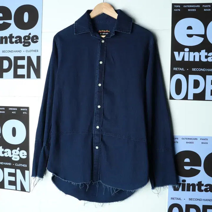 [BUNJANG] 8 Seconds GD Denim Shirt / (S-M) 에잇세컨즈 셔츠 남방 청남방 데님 지드래곤 협업-17F9B