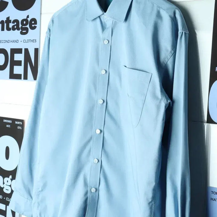 [BUNJANG] Diamond Leira Oversized Shirt / (M-XL) 다이아몬드 레이라 셔츠 남방 블루 박시 무지-17FA5