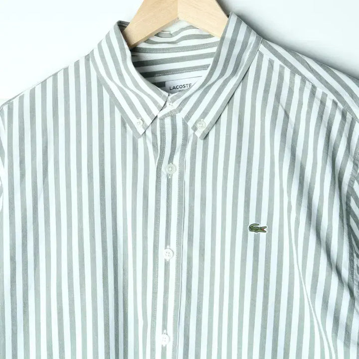 [SOLD OUT] (L) 라코스테 셔츠 남방 시원 스트라이프 아메카지-17FB3