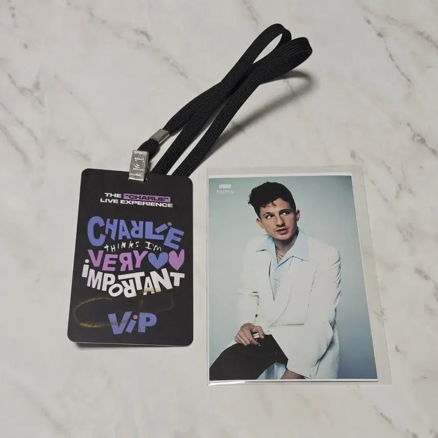 [BUNJANG] Charlie Puth VIP Signed Lanyard + Concert Postcard / 찰푸 찰리푸스 친필싸인 VIP 목걸이 랜야드+내한 공연 콘서트 엽서 판매