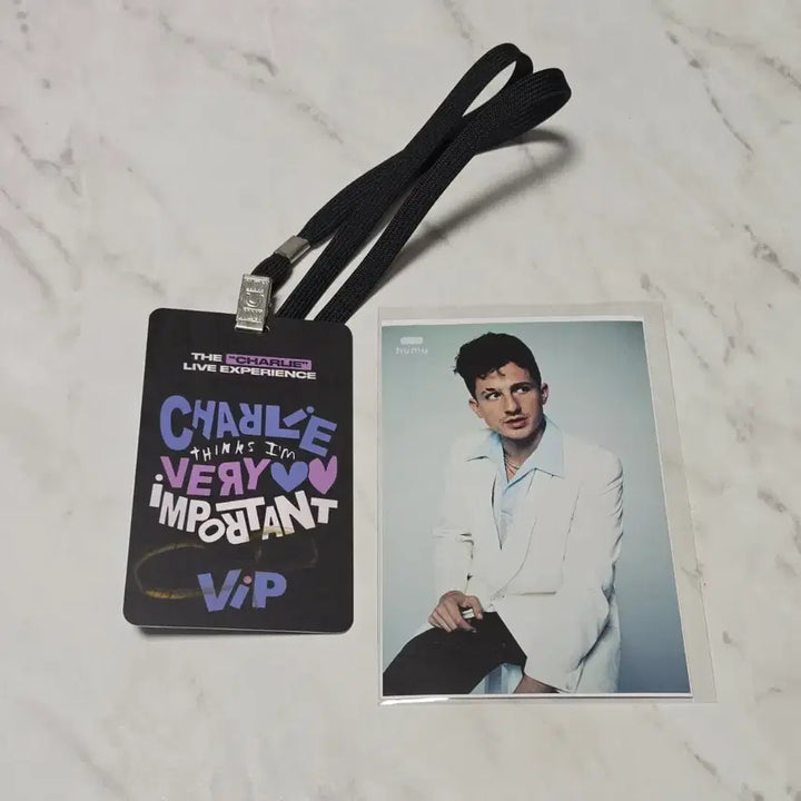 [BUNJANG] Charlie Puth VIP Signed Lanyard + Concert Postcard / 찰푸 찰리푸스 친필싸인 VIP 목걸이 랜야드+내한 공연 콘서트 엽서 판매